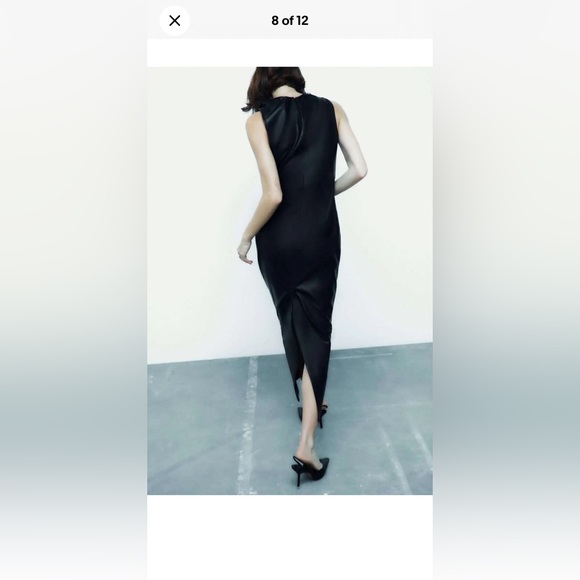 ZARA NEW WOMAN FW22 FAUX LEATHER MIDI DRESS_S-L - Picture 5 of 5